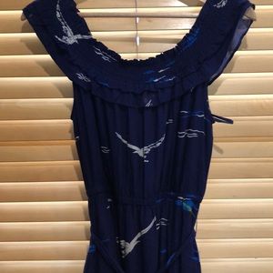 Cute summer dress. Boats and bird print.